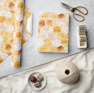 Watercolor Honeycomb Gift Wrap