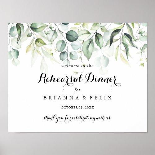 Watercolor Horizontal Rehearsal Dinner Welcome  Poster