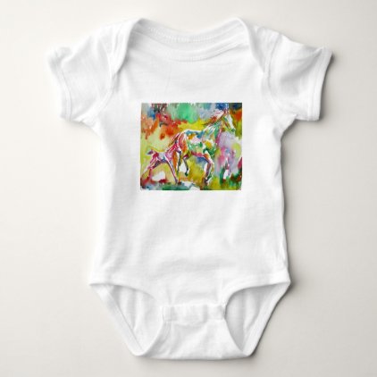 watercolor HORSE .17 Baby Bodysuit