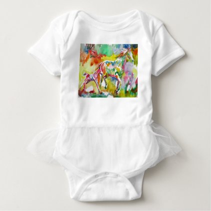 watercolor HORSE .17 Baby Bodysuit