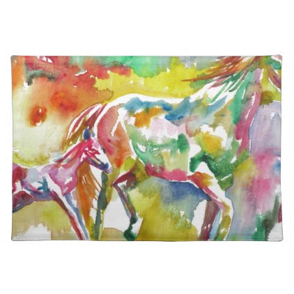 watercolor HORSE .17 Cloth Placemat