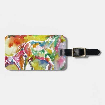 watercolor HORSE .17 Luggage Tag