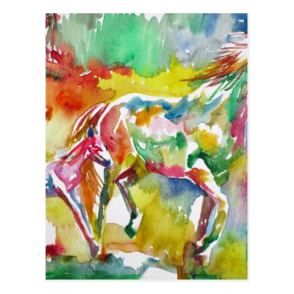 watercolor HORSE .17 Postcard
