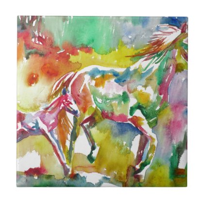 watercolor HORSE .17 Tile