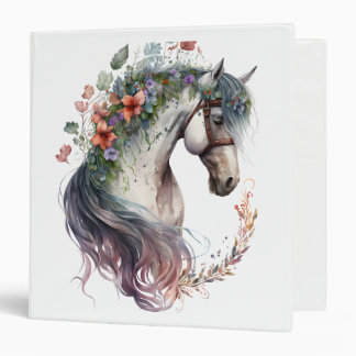 Watercolor Horse 3 Ring Binder