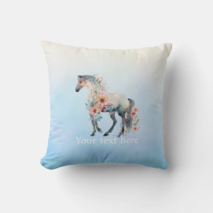 Watercolor horse accent pillow