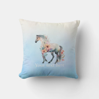 Watercolor horse accent pillow