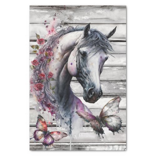 watercolor Horse and Butterflies  Tissue Paper
