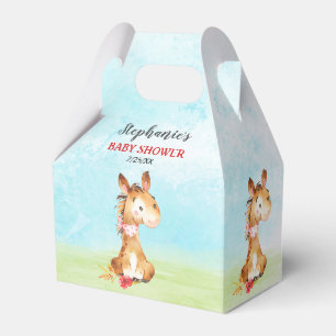 Watercolor Horse Baby Shower Farm Favor Boxes