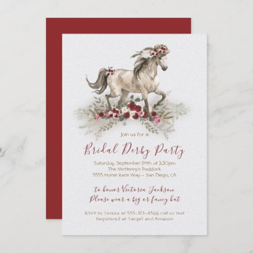 Watercolor horse Derby Bridal Shower Invitation