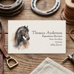 Watercolor Horse Equine Personalized Business Card