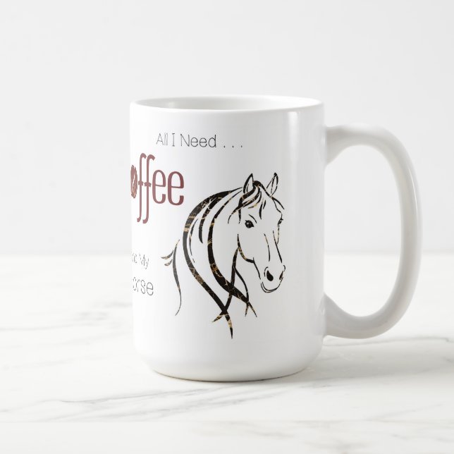 Watercolor Horse Lover  Coffee Mug (Right)