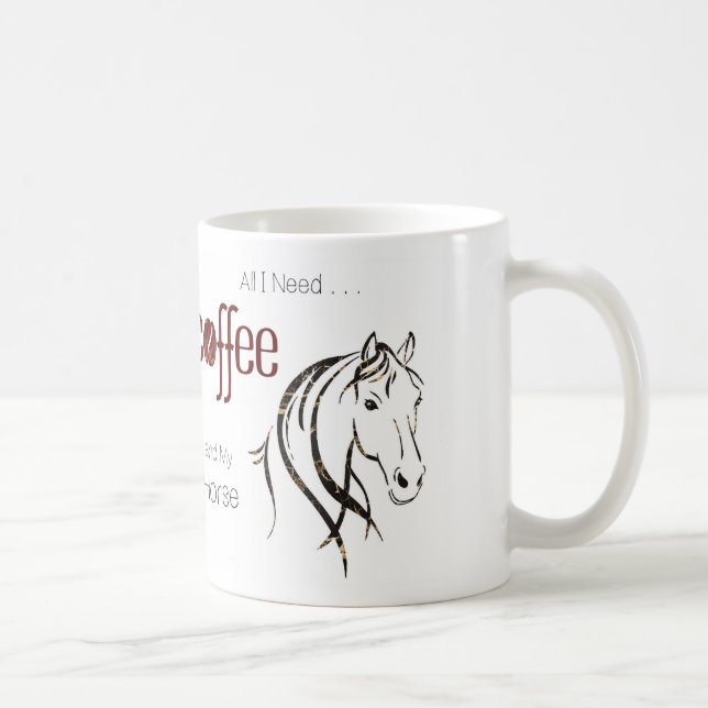 Watercolor Horse Lover  Coffee Mug (Right)