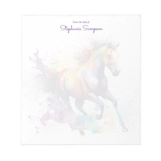 Watercolor Horse Lover Customized Notepad