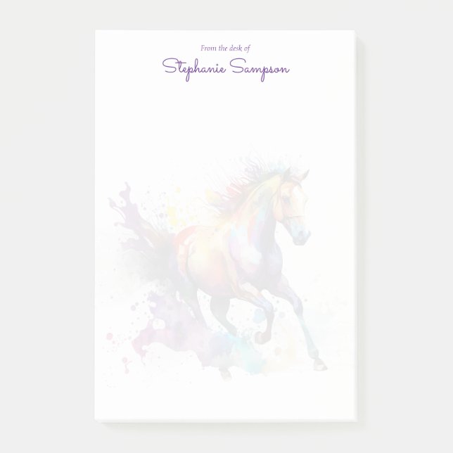 Watercolor Horse Lover Customized   Post-it Notes (Front)