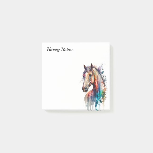 Watercolor Horse Lover Customized Post-it Notes (Front)