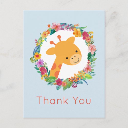 Watercolor Horse on Horizontal Stripes Thank You Postcard