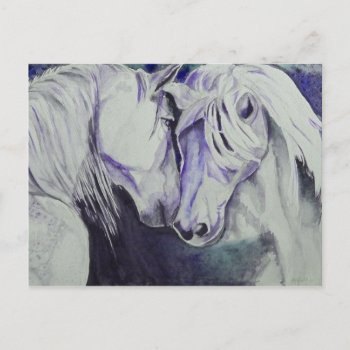 Watercolor Horse Postcard- Purple Postcard by PortraitsbyAbbyanna at Zazzle