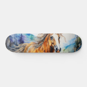 Watercolor Horse Skateboard Deck