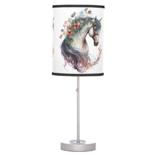 Watercolor horse table lamp