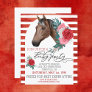 Watercolor Horse Thoroughbred Derby Party Red Rose