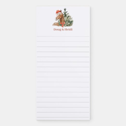 Watercolor Horse  Tree Personalized Magnetic Notepad