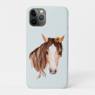 Watercolor Horse w/sunflower iPhone 11 Pro Case