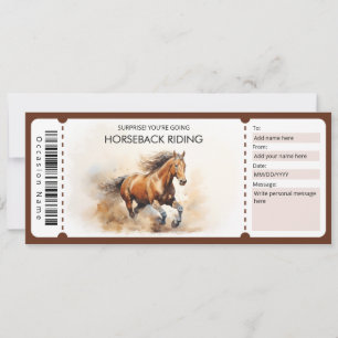Watercolor Horseback Riding Gift Certificate Invitation