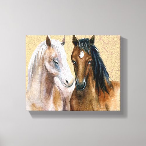 Watercolor Horses Canvas Print