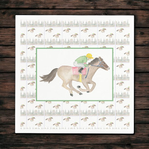 Watercolor Horses & Jockey Derby Race Day Napkins