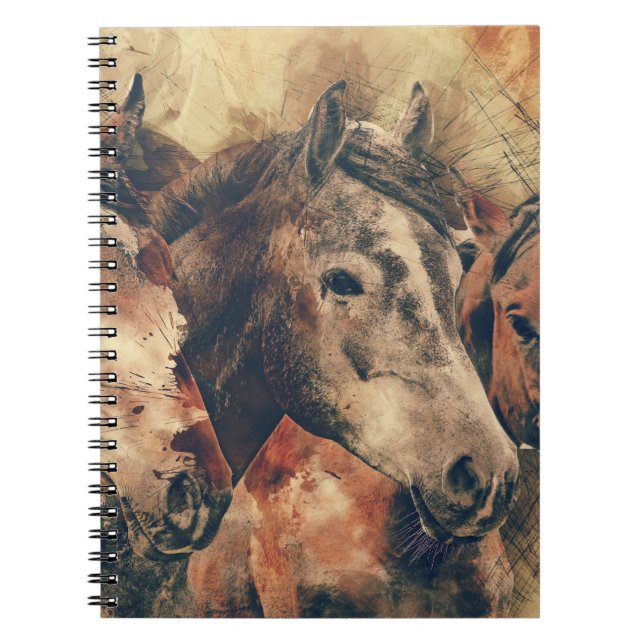 Watercolor Horses Notebook (Front)