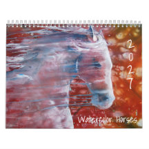 Watercolor Horses Wall Calendar 2027