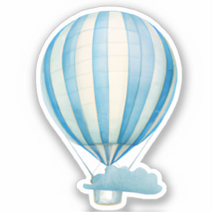 Watercolor Hot Air Balloon and cloud Sticker