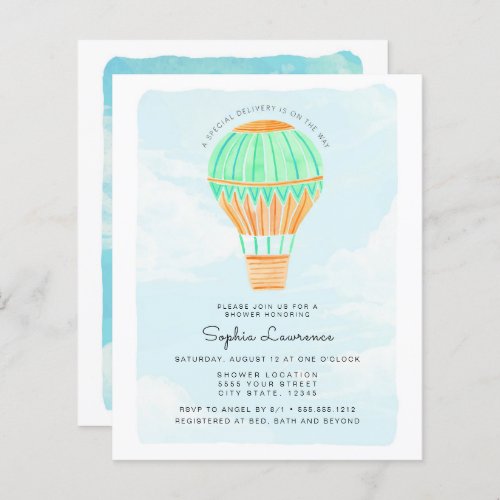 Watercolor Hot Air Balloon Baby Shower