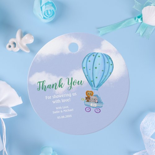 Watercolor Hot Air Balloon Baby Shower Boy  Favor Tags