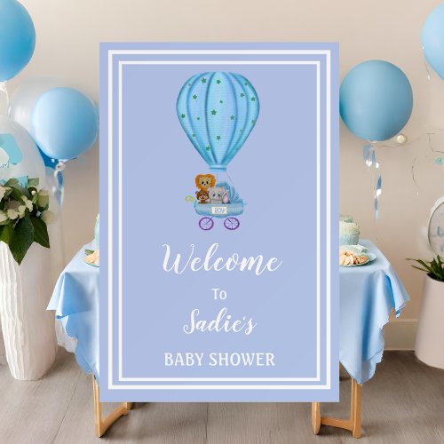 Watercolor Hot Air Balloon Baby Shower Boy Welcome Foam Board