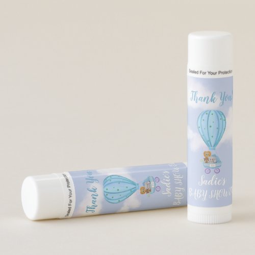 Watercolor Hot Air Balloon Baby Shower Thank You Lip Balm