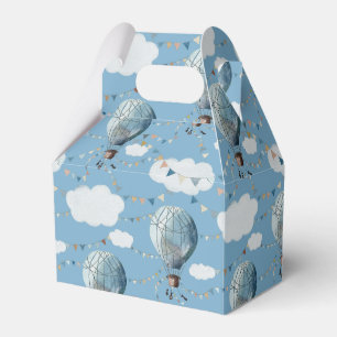 Watercolor Hot Air Balloon Blue // Favor Boxes