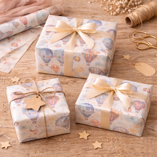 Watercolor Hot Air Balloon Nursery Adventure Tissue Paper (Creator Uploaded)