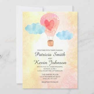 Watercolor Hot Air Balloon Wedding