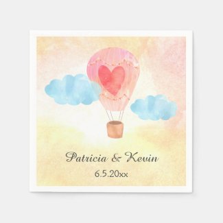Watercolor Hot Air Balloon Wedding