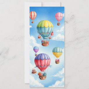 Watercolor Hot Air Balloons Birthday Theme cards