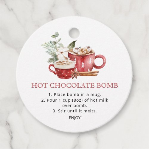Watercolor  hot chocolate bomb favor tags