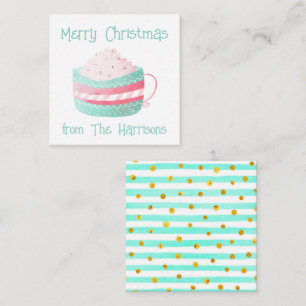 Watercolor Hot Chocolate Christmas Gift Enclosures Note Card