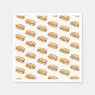 Watercolor Hot Dog Kids Birthday Napkins