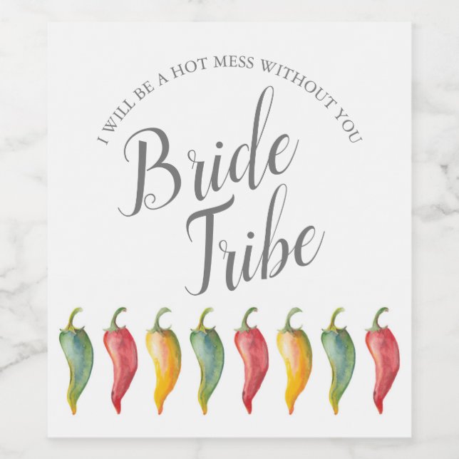 Watercolor Hot Pepper Bridesmaid Proposal Label (Single Label)