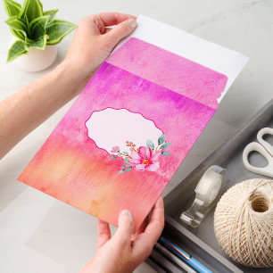 Watercolor Hot Pink and Orange Envelope Mailers