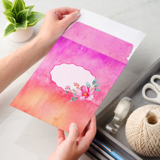 Watercolor Hot Pink and Orange Envelope Mailers