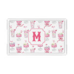 Watercolor Hot Pink Mahjong Cocktails Acrylic Tray