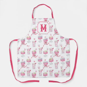Watercolor Hot Pink Mahjong Cocktails Apron